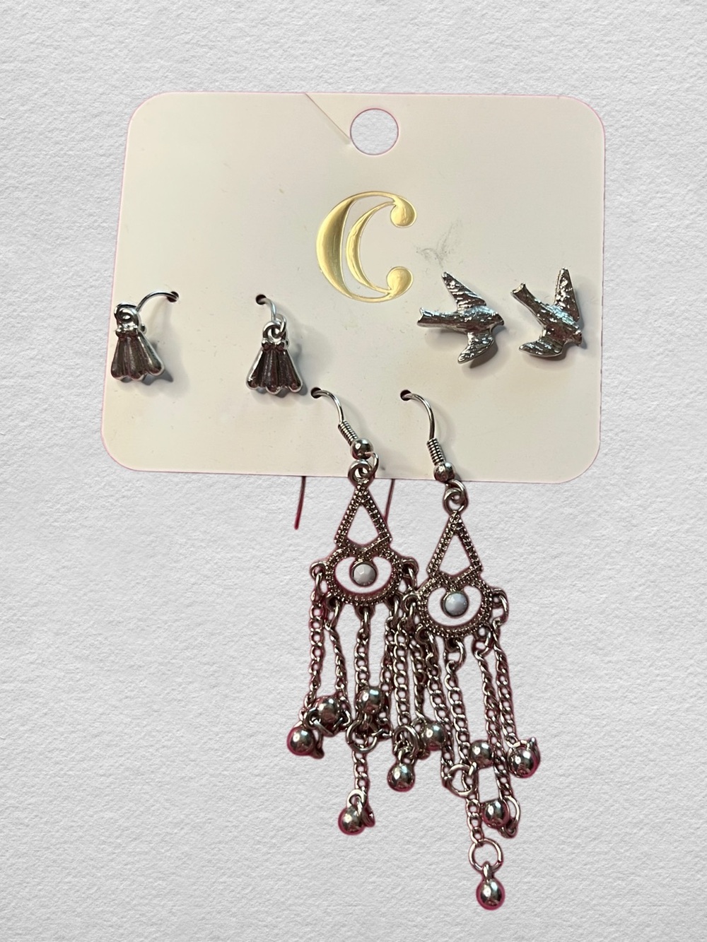 Silver Bird Earring Trio